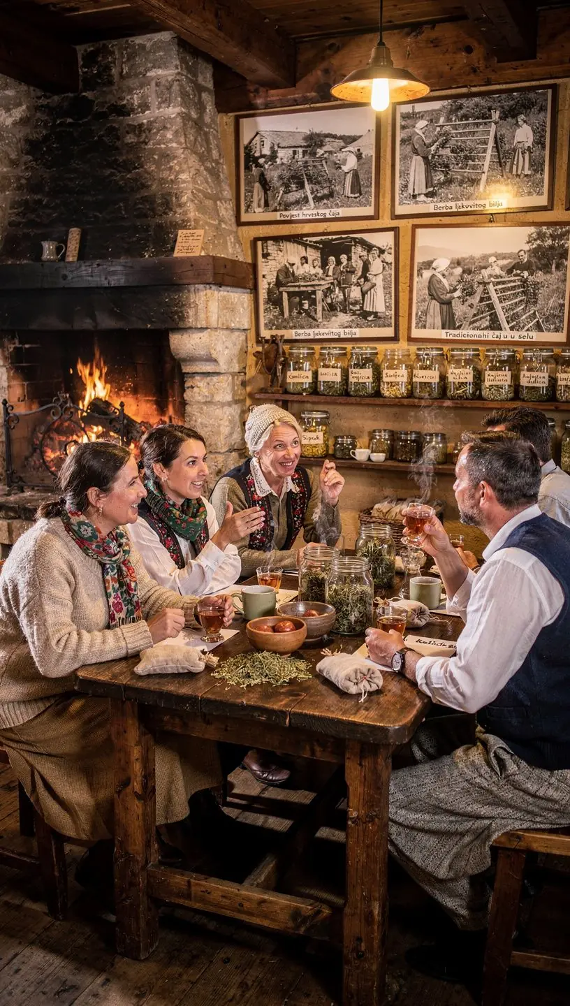 Svježe ubrano bilje u vrtu, spremno za pripremu čaja.